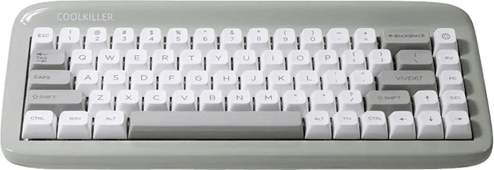 Grey and white mechanical keyboard